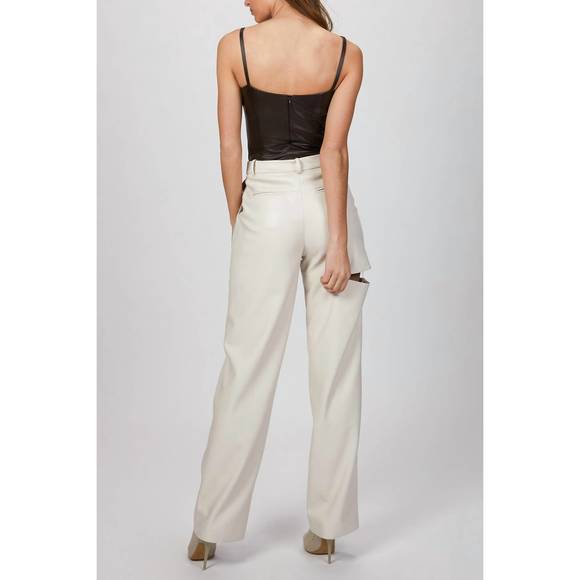 NEW ZEYNEP ARCAY cutout leather bodysuit in bitter - Picture 4 of 5